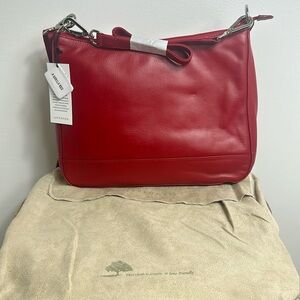 NWT Levenger Red Leather Handbag